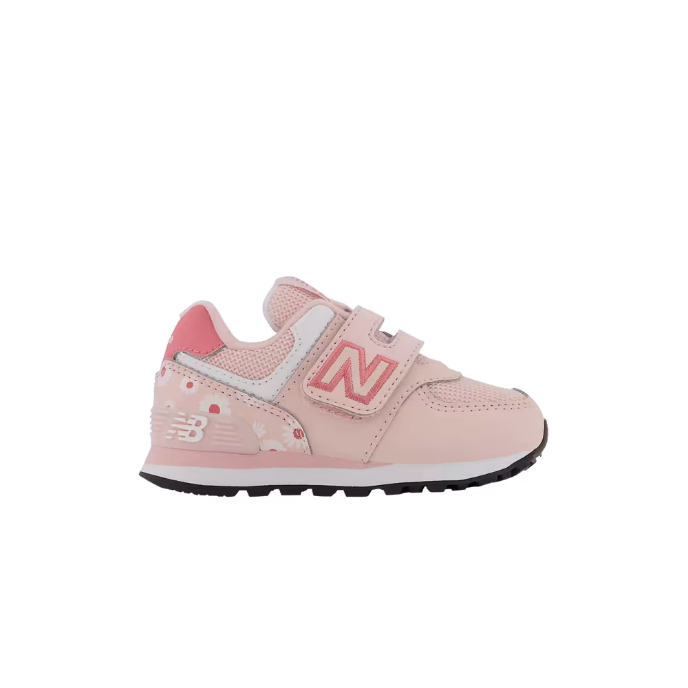 New Balance 574 Hook & Loop Toddler Wide Pink Florals