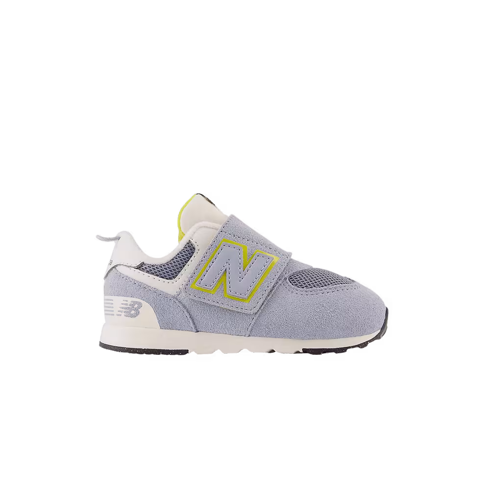 New Balance 574 New-B Hook & Loop Toddler Wide Light Arctic Grey Yellow