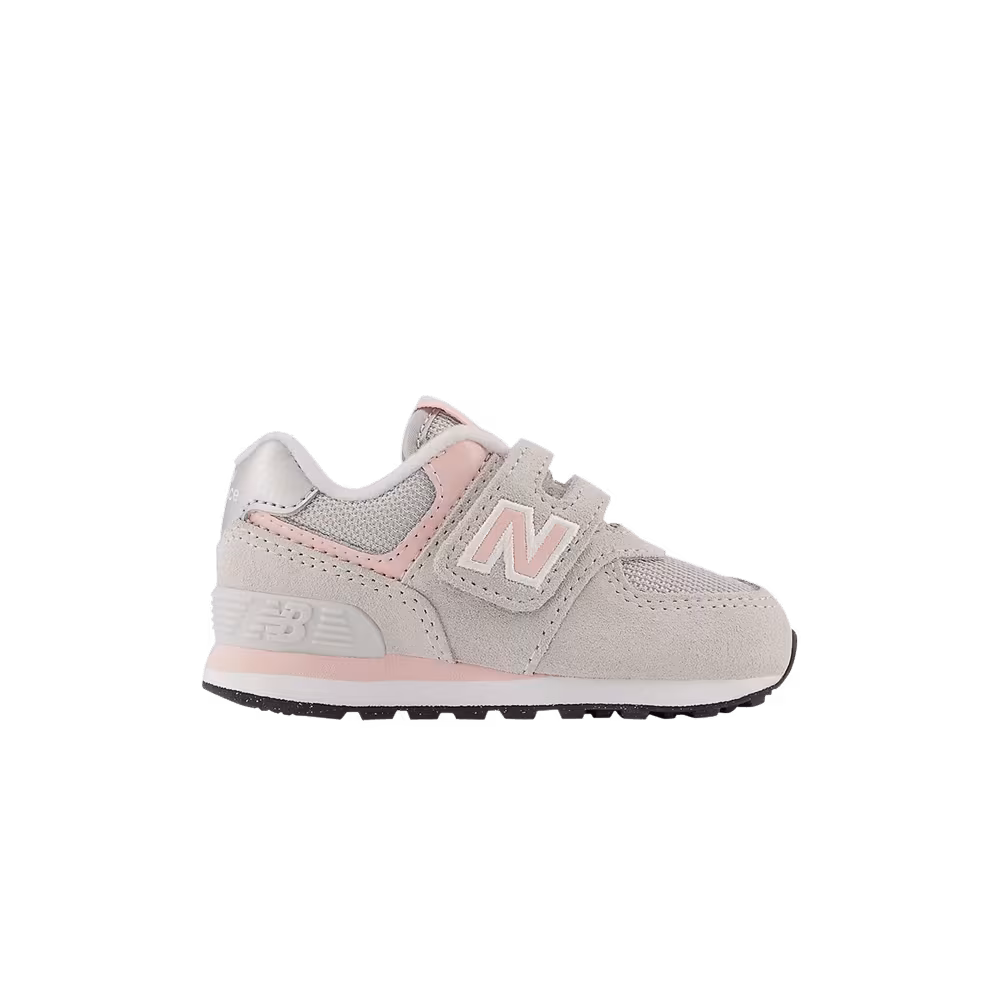 New Balance 574 Hook & Loop Toddler Wide Rain Cloud Pink Haze