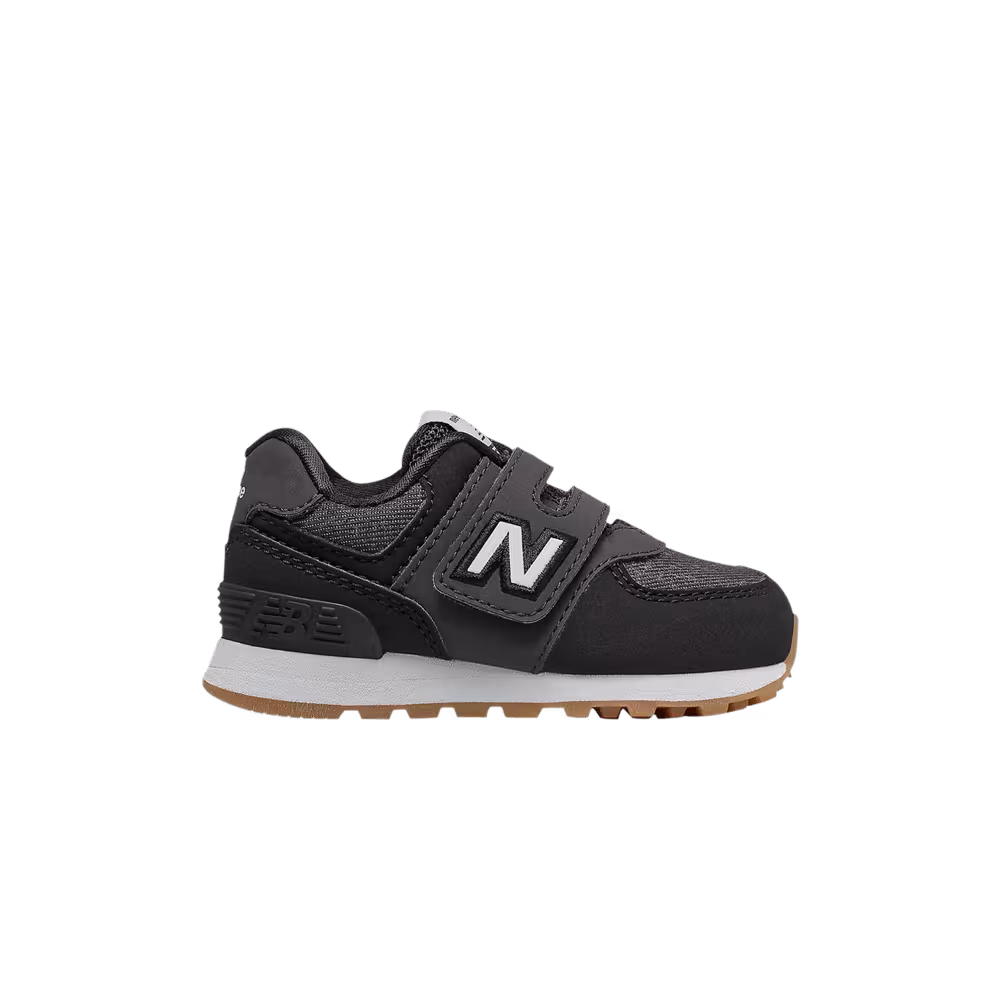 New Balance 574 Hook & Loop Toddler Black White