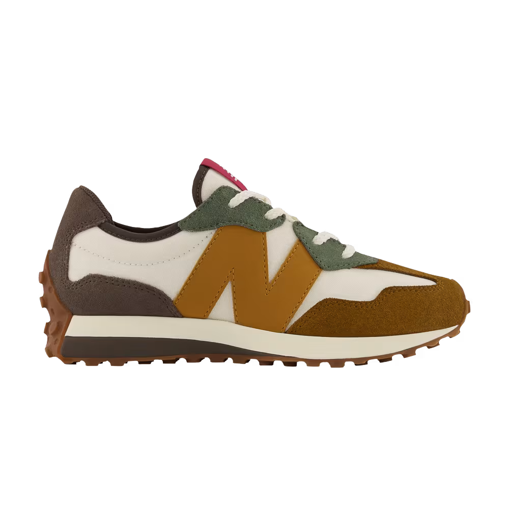 New Balance 327 Big Kid White Olive Tan
