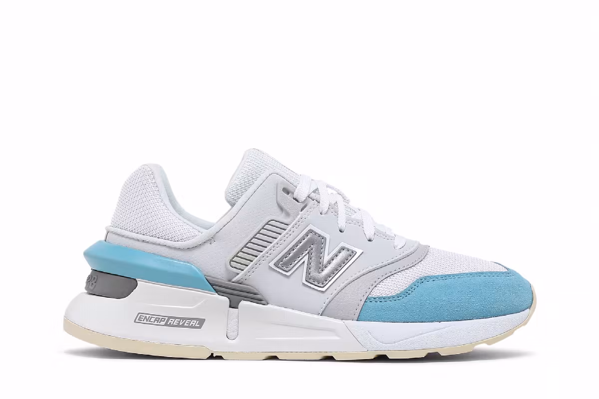 New Balance Women's 997 White Blue Grey, view 2