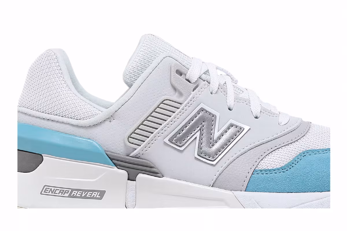 New Balance Women's 997 White Blue Grey, view 3