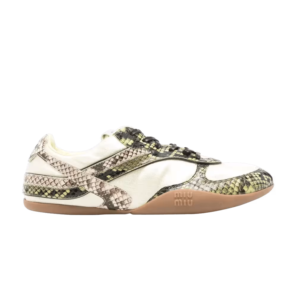 Miu Miu Women's Python Print Sneakers Ananas Felce