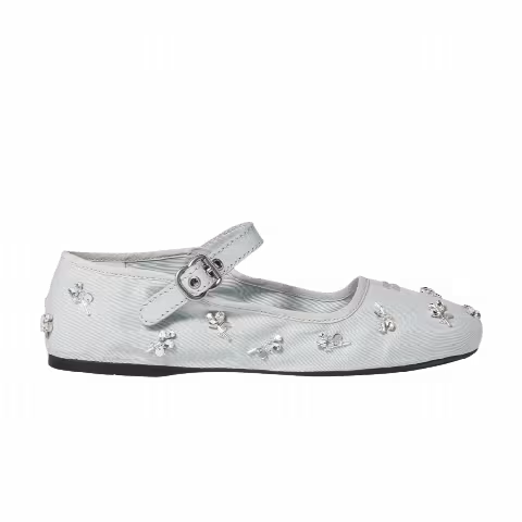 Miu Miu Wmns Embroidered Drill Ballerina 'Powder Blue'