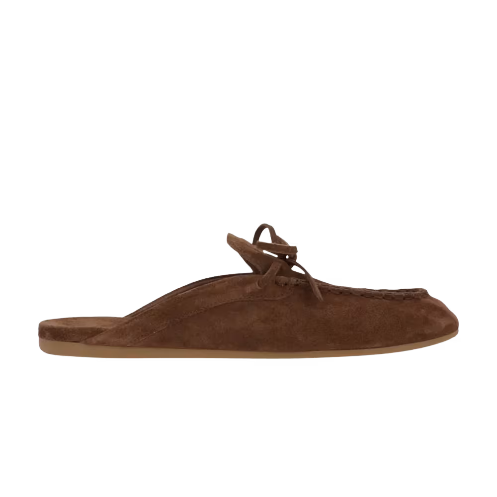Miu Miu Women's Open Heel Suede Loafer Cacao