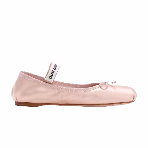 Miu Miu Wmns Satin Ballerinas 'Orchid Pink'