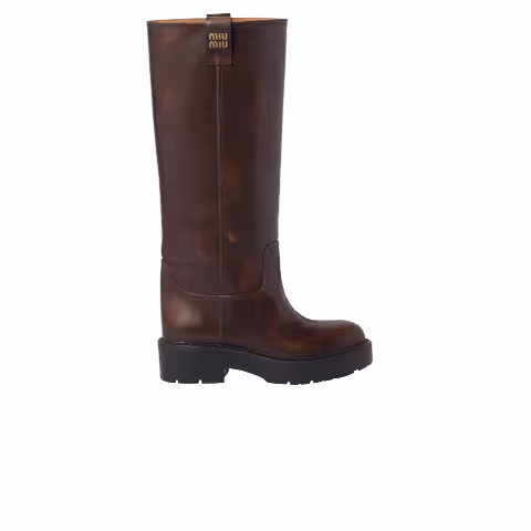 Miu Miu Wmns Fumé Leather Boot 'Sienna'