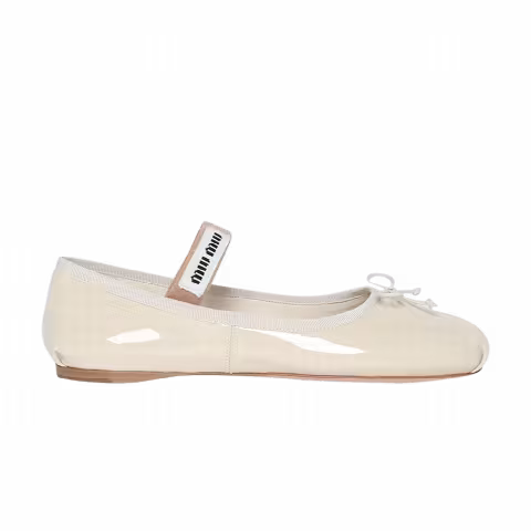 Miu Miu Wmns Patent Leather Ballerinas 'Avorio'