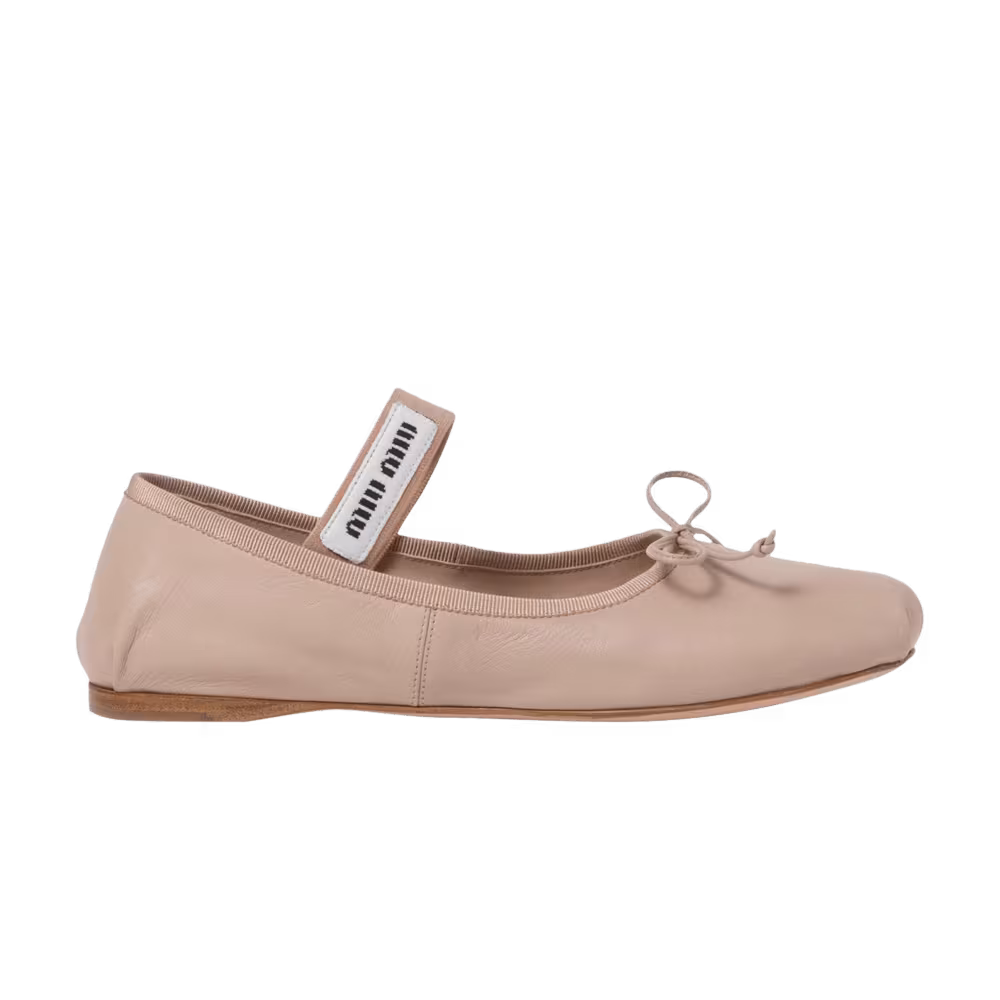 Miu Miu Women's Leather Ballerinas Water Lily