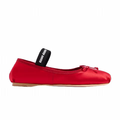 Miu Miu Wmns Satin Ballerinas 'Red'