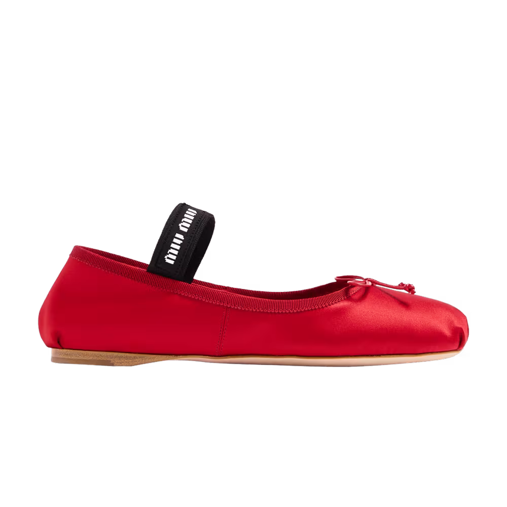 Miu Miu Women's Satin Ballerinas Red