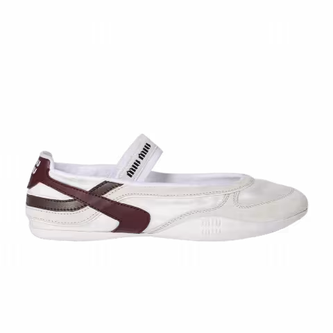 Miu Miu Wmns Gymnasium Ballerinas 'White Burgundy'