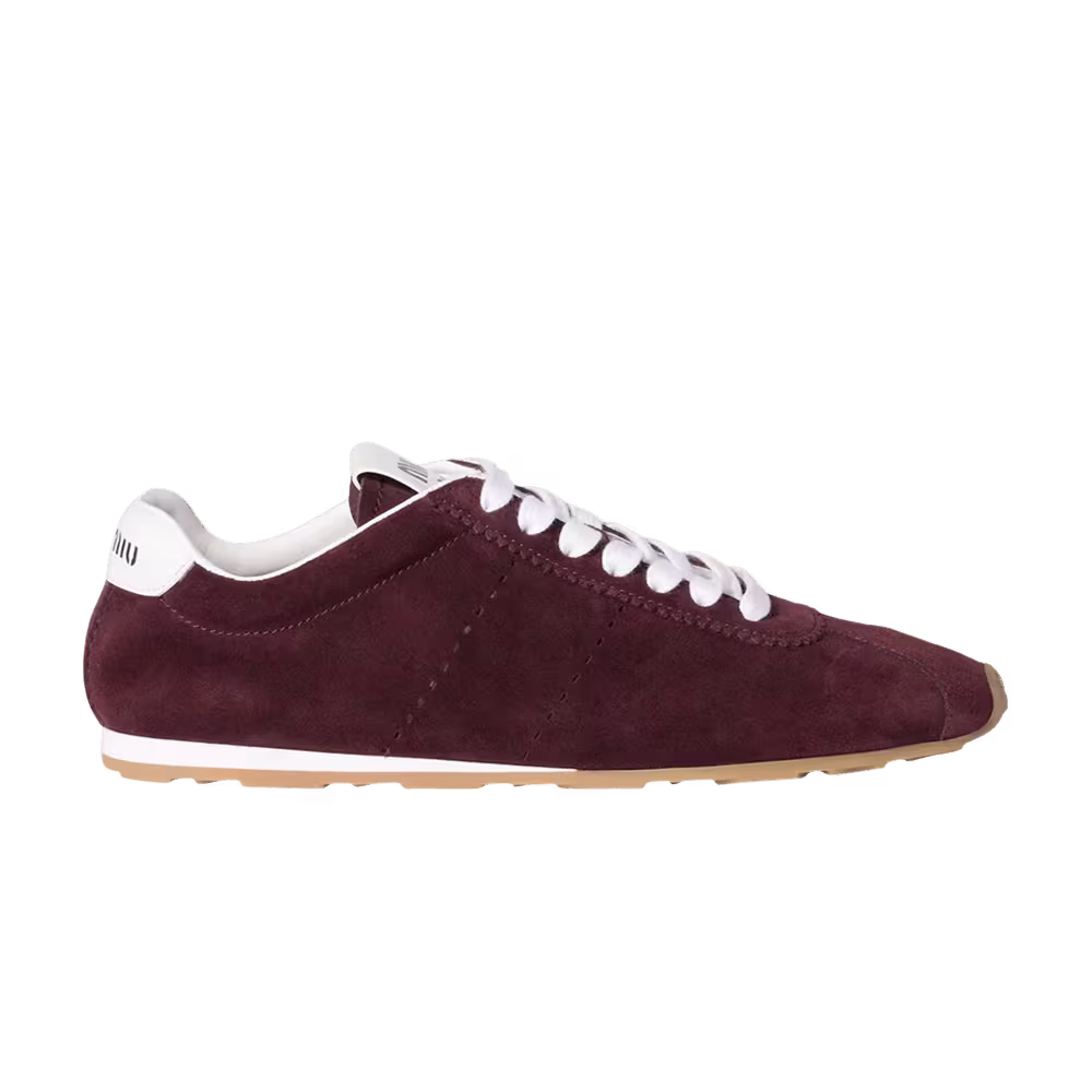 Miu Miu Women's Plume Suede Sneaker Burgundy