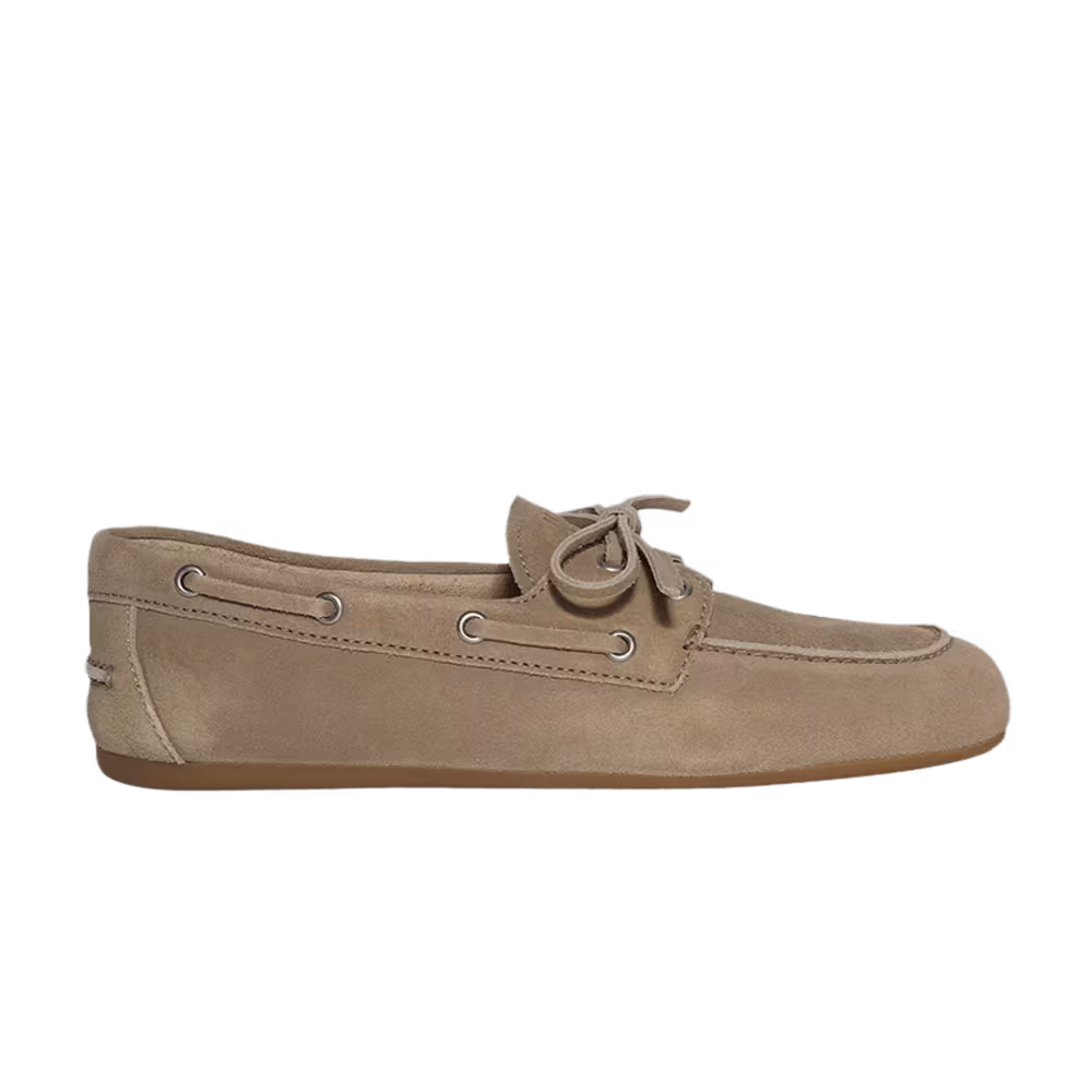 Miu Miu Women's Faded Unlined Suede Loafer Ecru