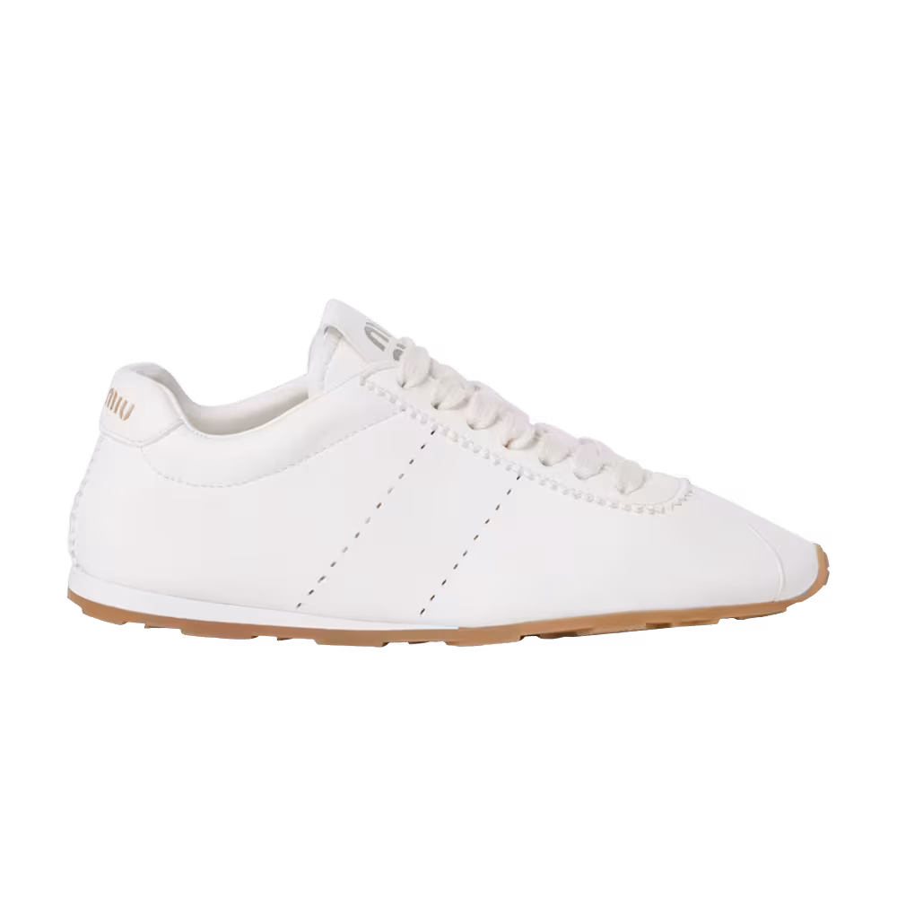 Miu Miu Women's Plume Nappa Leather Sneaker Ivory