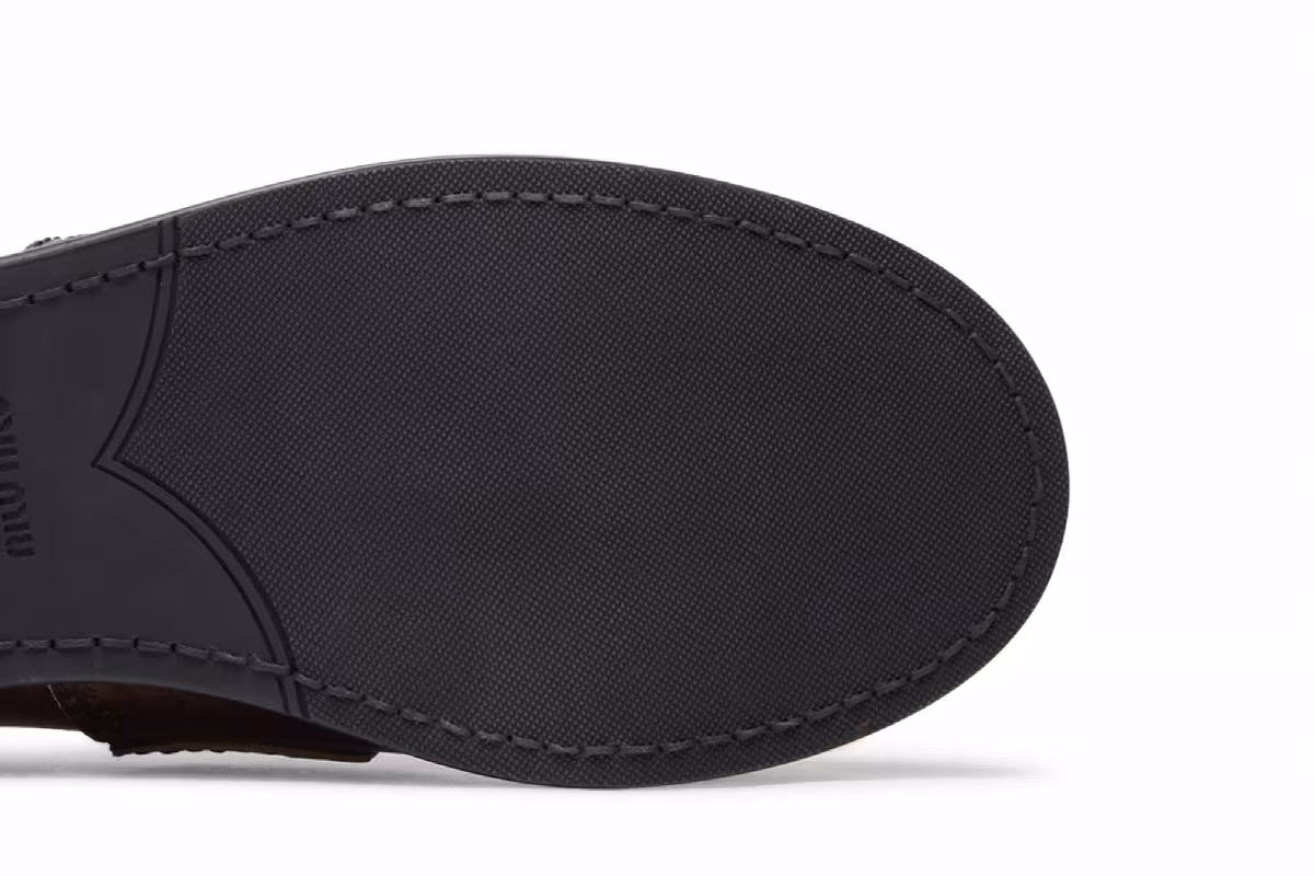 Miu Miu Women's Vintage Effect Penny Loafer Ebony, view 6