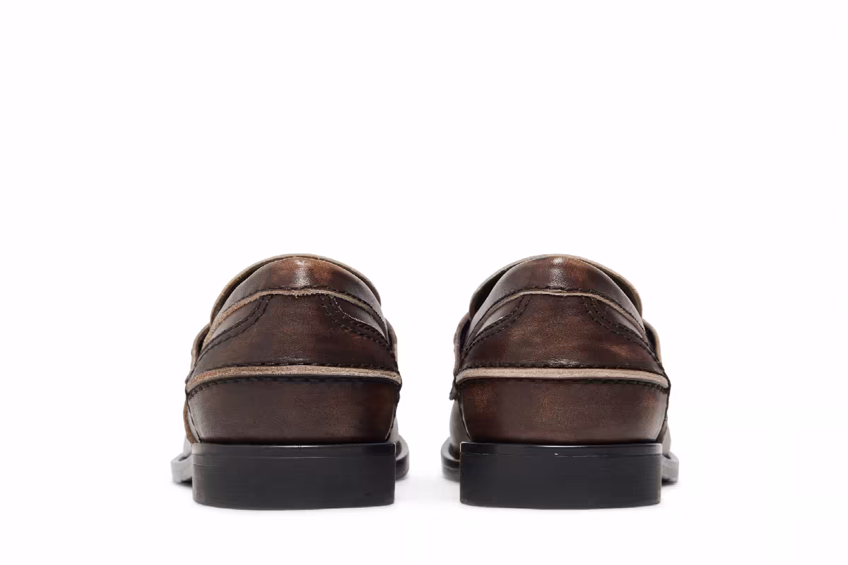 Miu Miu Women's Vintage Effect Penny Loafer Ebony, view 7
