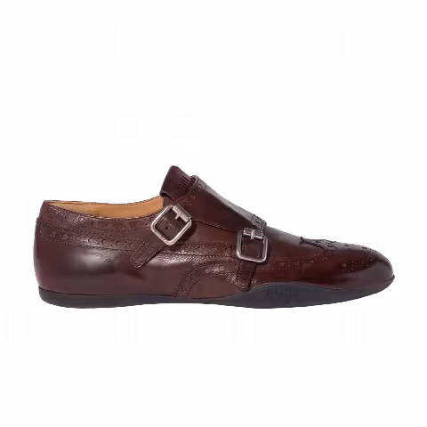 Miu Miu Wmns Calf Leather Buckle Brogue 'Moro Brown'