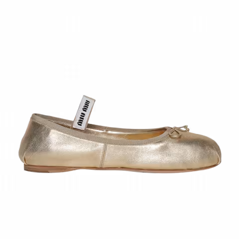 Miu Miu Wmns Leather Ballerinas 'Platino'