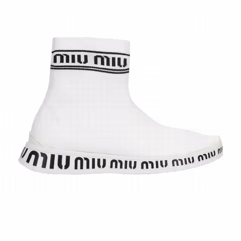 Miu Miu Wmns Logo Pull On High 'White Black'