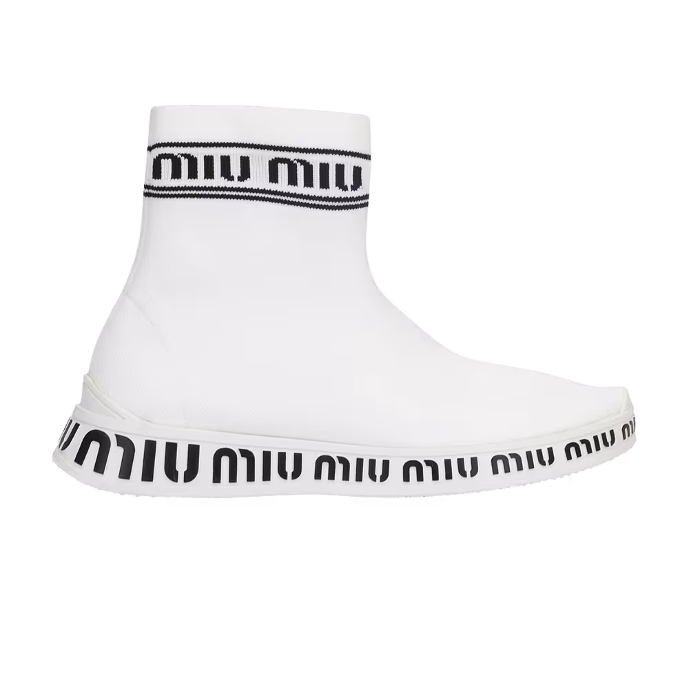 Miu Miu Women's Logo Pull On High White Black