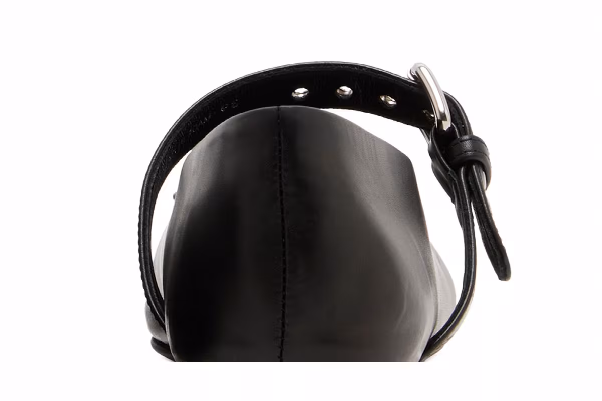 Miu Miu Women's Leather Buckled Ballerinas Black, view 8