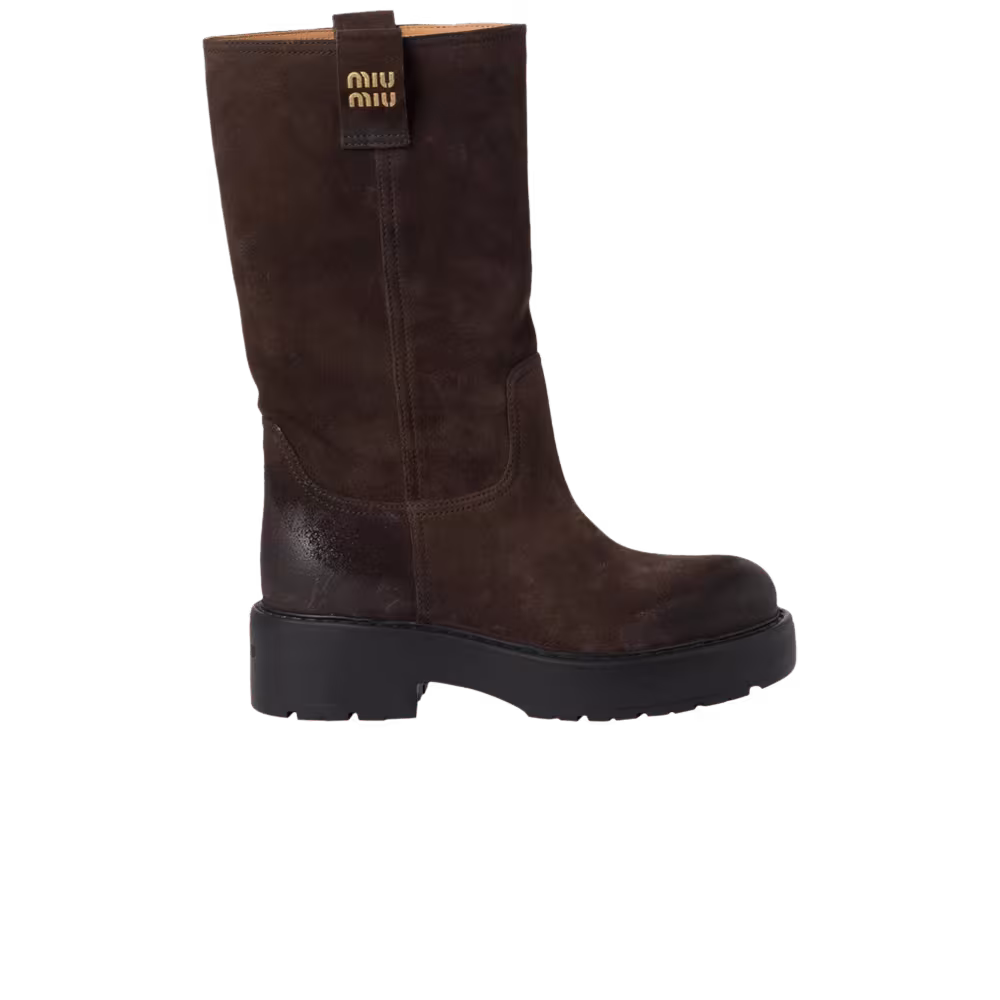 Miu Miu Women's Suede Ankle Boot Moro