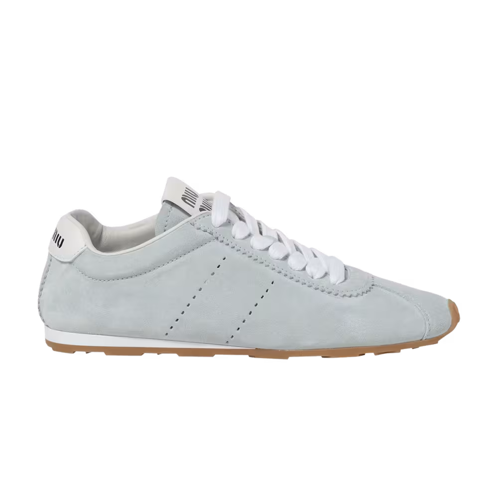 Miu Miu Women's Plume Suede Sneaker Light Blue