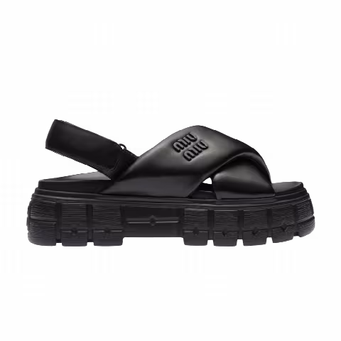 Miu Miu Wmns Sporty Nappa Leather Sandal 'Black'