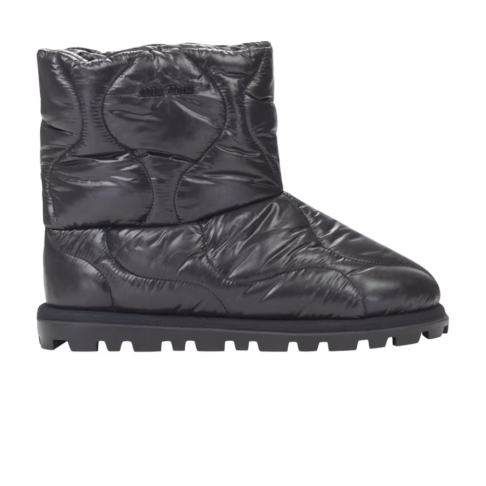 Miu Miu Women's Tall Logo Snow Boot Black