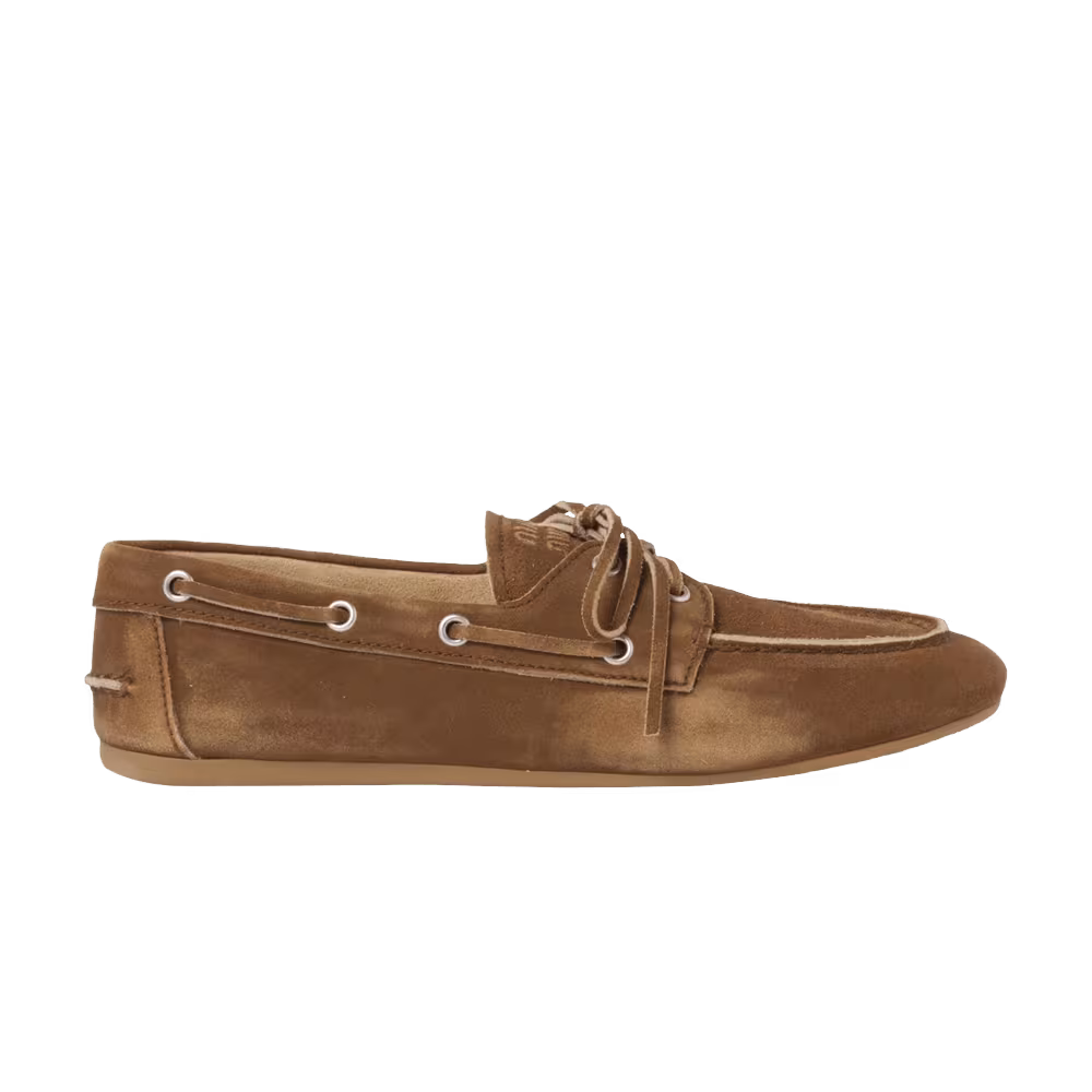 Miu Miu Women's Faded Unlined Suede Loafer Cinnamon