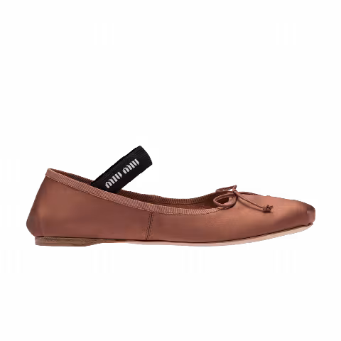 Miu Miu Wmns Satin Ballerinas 'Cocoa Brown'