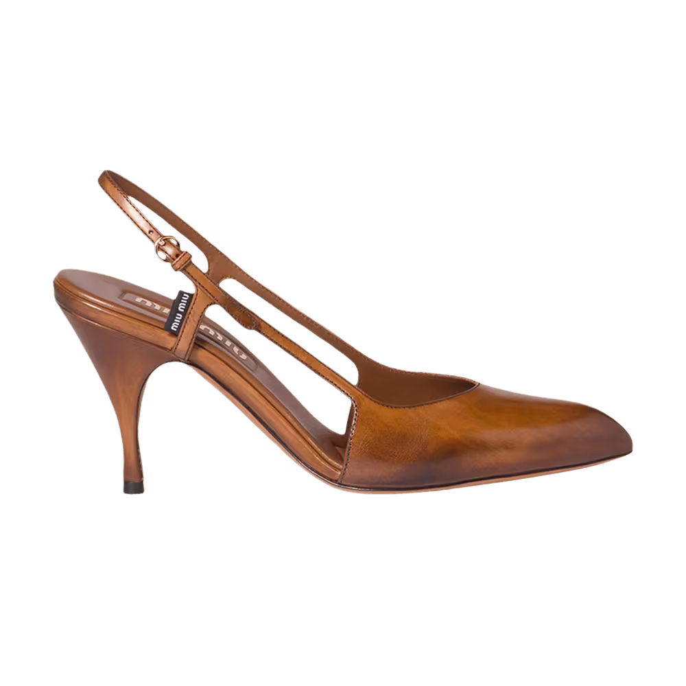 Miu Miu Women's Slingback Pump Cognac