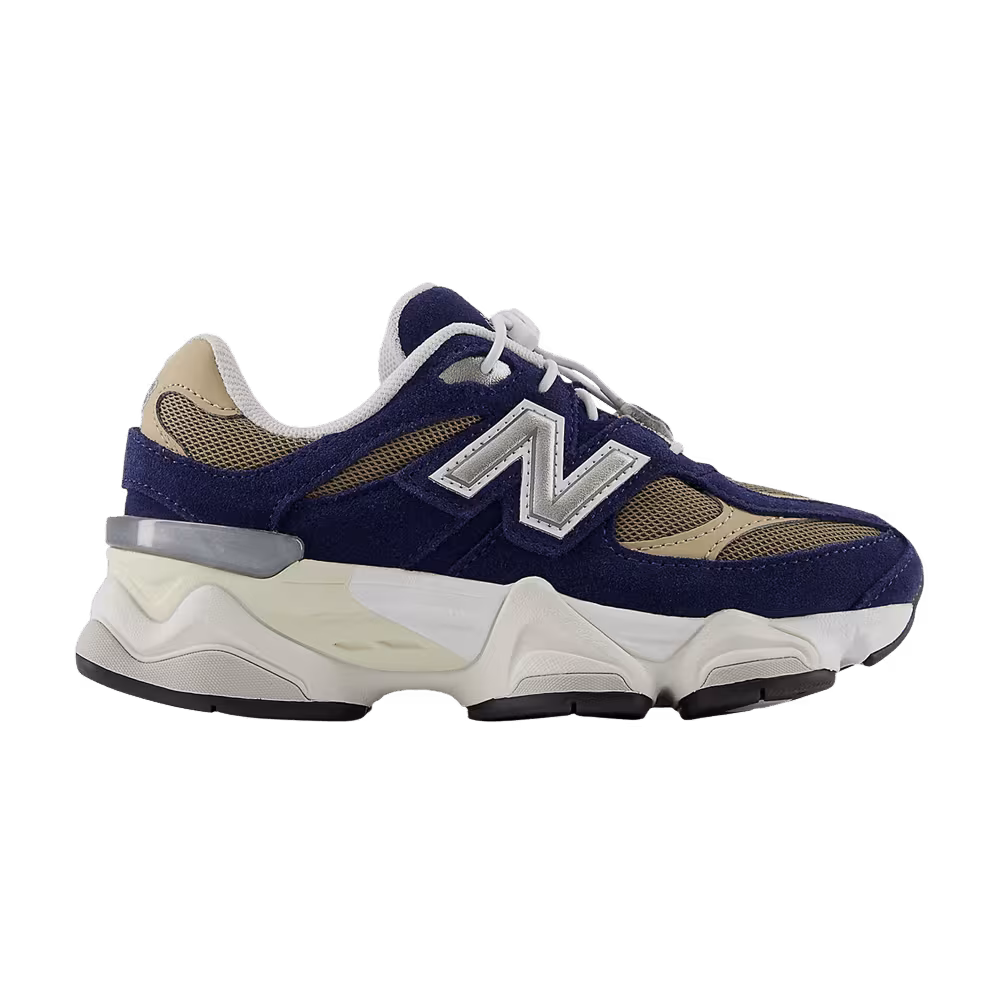 New Balance 9060 Bungee Lace Little Kid Wide Navy Mushroom