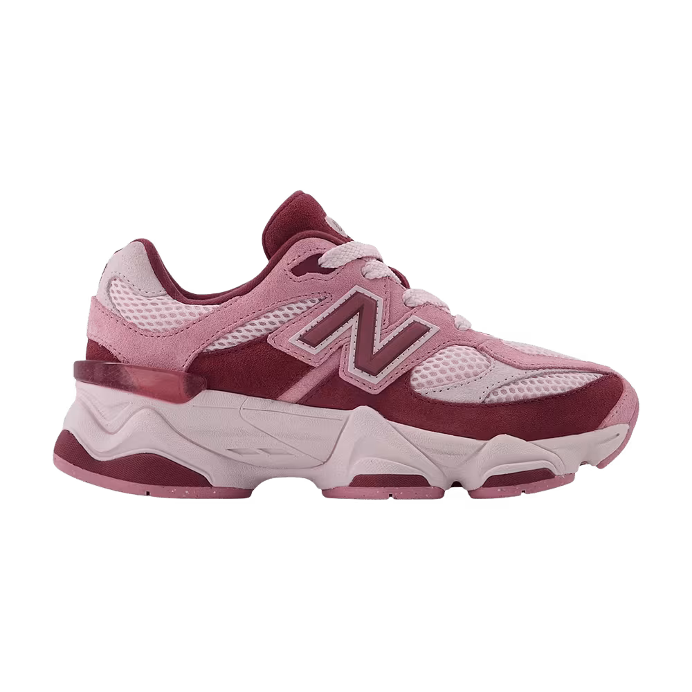 New Balance 9060 Big Kid Wide Pink Granite Washed Burgundy