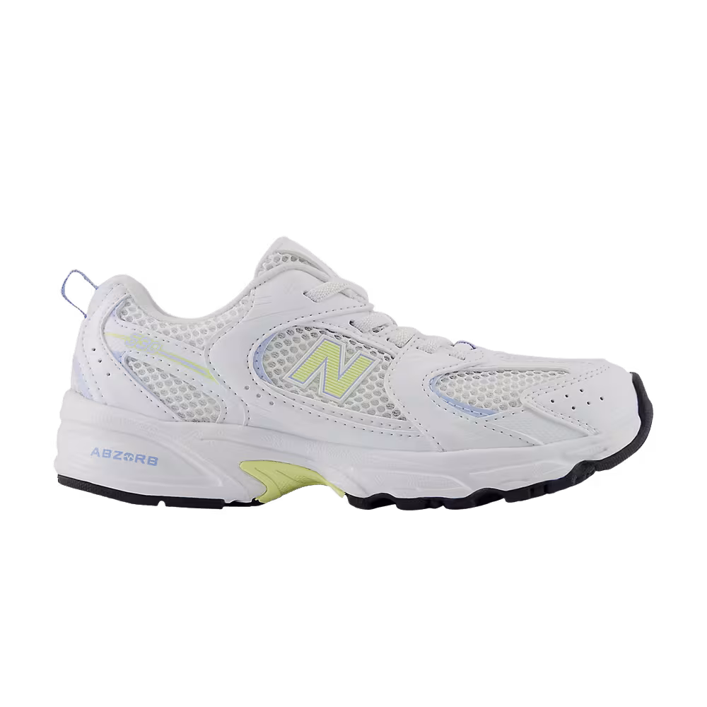 New Balance 530 Bungee Lace Little Kid Wide White Electric Sky
