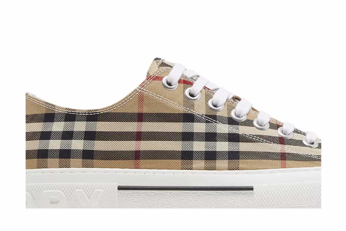 Burberry Check Cotton Sneakers Archive Beige, view 3