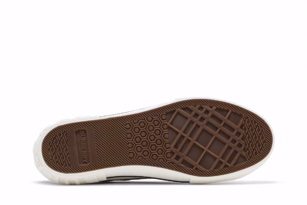 Burberry Check Cotton Sneakers Archive Beige, view 5
