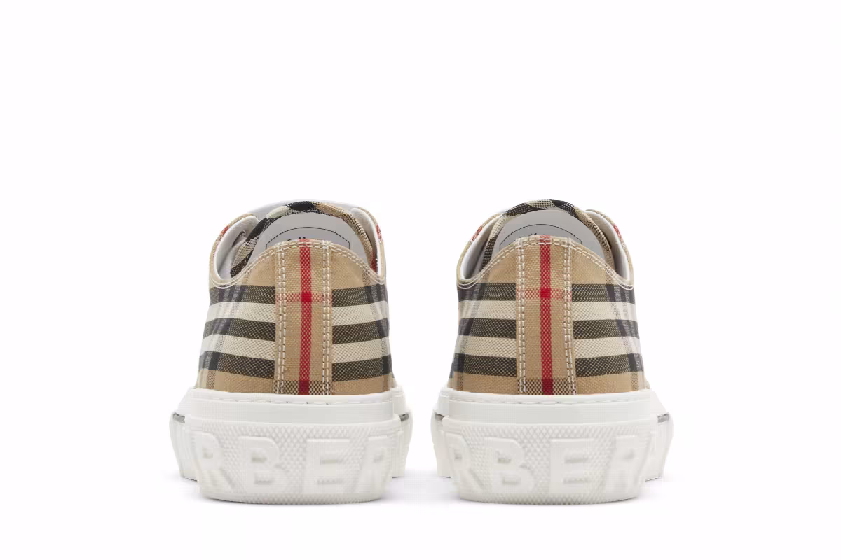 Burberry Check Cotton Sneakers Archive Beige, view 7