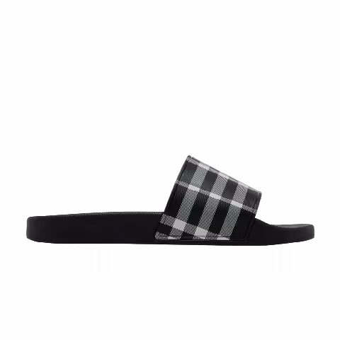 Burberry Check Slides 'Black Calico'