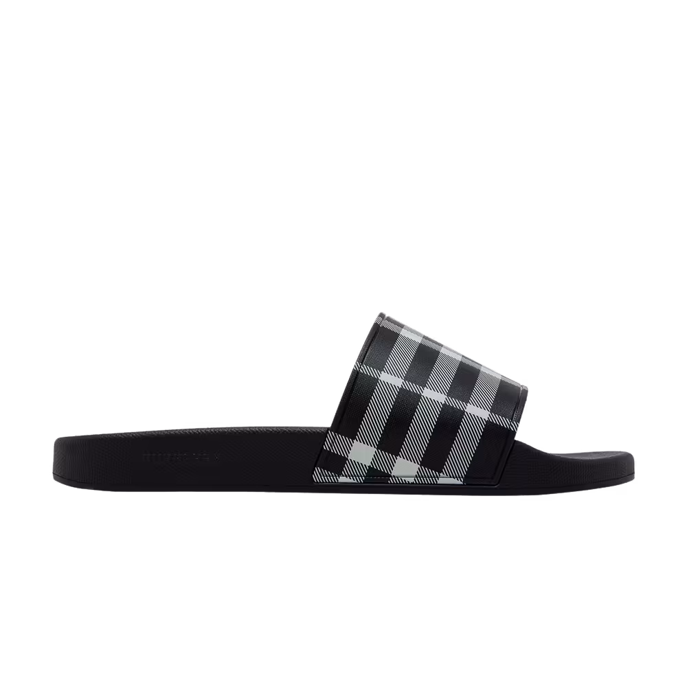 Burberry Check Slides Black Calico