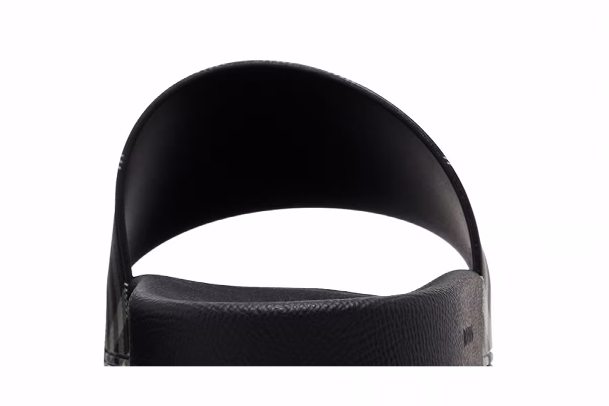 Burberry Check Slides Black Calico, view 8