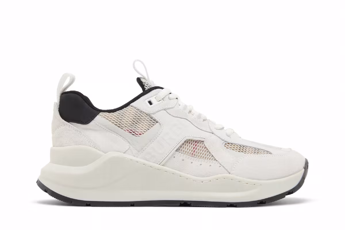 Burberry Women's Check Mesh Low White Tartan, view 2