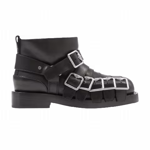 Burberry Wmns Leather Strap Boot 'Black'