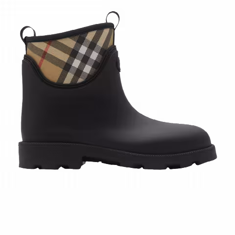 Burberry Check-Detailed Rain Boot 'Black Biege'