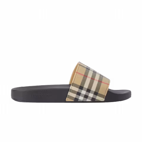 Burberry Wmns Check Print Slide 'Archive Beige'