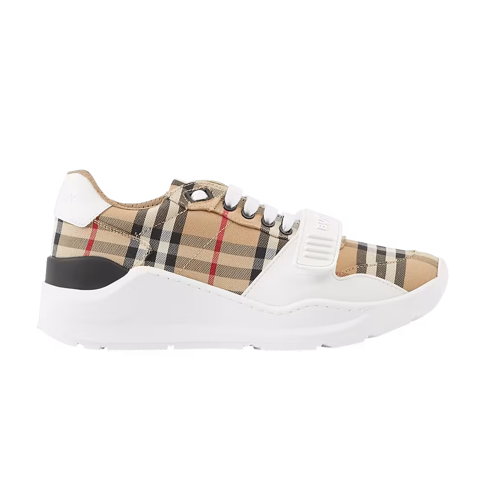 Burberry Women's Check and Leather Sneakers Archive Beige