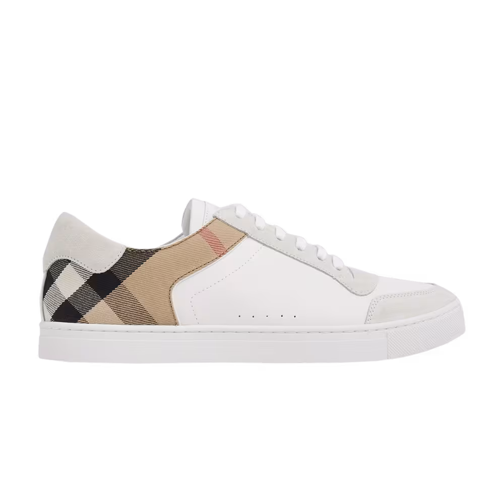 Burberry House Check Panel Sneakers Optic White Beige