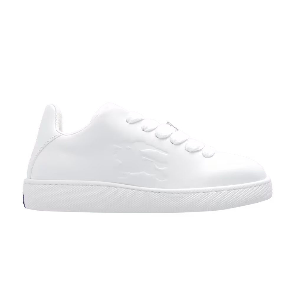 Burberry Leather Box Sneaker Debossed Equestrian Knight - White